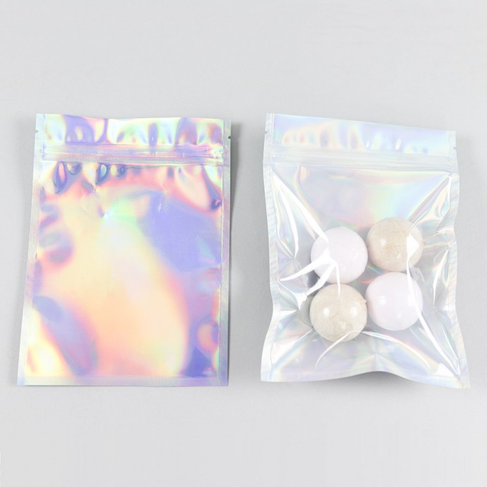 Holographic zipper online pouch